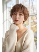 大人可愛い20代30代40代小顔カットひし形丸みハンサムショート