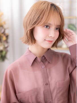 カバーヘア ブリス 上尾西口店(COVER HAIR bliss) ミルクティーブラウン透け感ハッシュカットc7上尾20代30代40代