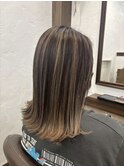 ハイライトバレイヤージュダブルカラーケアブリーチ20代30代