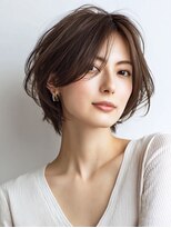 ハーツ 青山表参道店(Heart's)&nbsp;白髪ぼかし脱白髪染め似合わせショートボブ40代50代60代