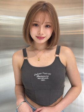 シー バイ ロンド 新宿(Sea by Lond) ワンホンレイヤ ー×ダークブルー[デジタルパーマ/ボブ/韓国]