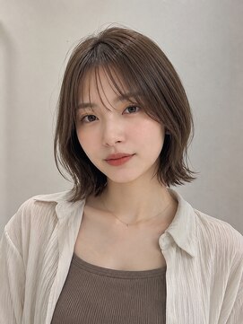 ビューバイネオリーブ 用賀店(Beau'r by neolive) ミディアムハッシュカットグレージュデザインカラー［用賀］