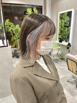 ムード カナザワ(mood kanazawa) 人気のインナーカラー◎ホワイトグレー