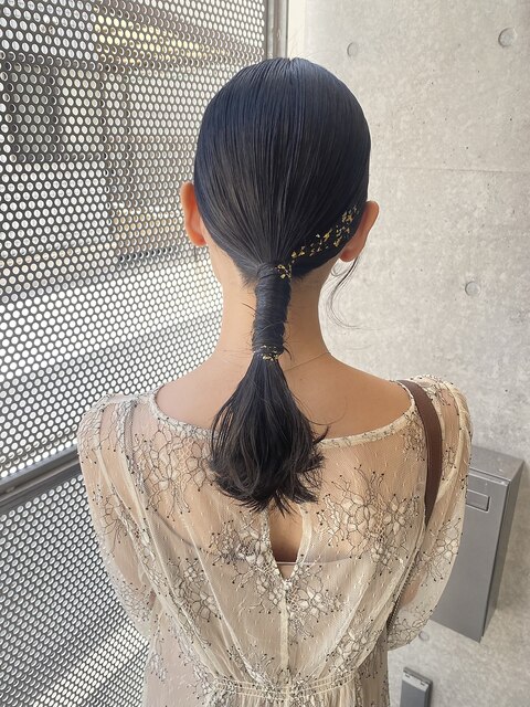 箔付きタイトヘアアレンジ/大宮東口タイトヘアアレンジ