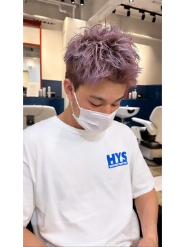 ルースト 京都河原町店(ROOST) スパイキーショートメンズショートTカラーブリーチカラー