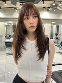 韓国ヘアグレージュカラーブリーチ無し髪質改善イヤリングカラー