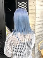 ヲタク(wotaku.)&nbsp;水色ブルーラベンダー青髪ネイビーハイトーンブリーチ２回髪色