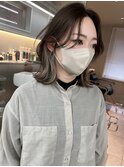 韓国ヘアグレージュカラーブリーチ無し髪質改善イヤリングカラー