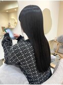 髪質改善ストレート/暗髪グレージュ