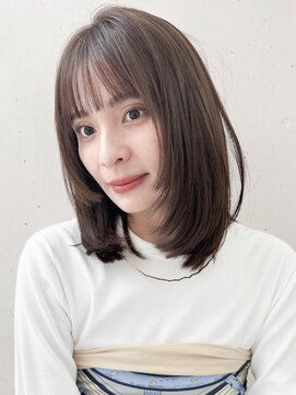 ビーチ(BEACH) フェイスレイヤーミディアムフルバングアッシュベージュ