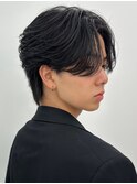 men'sメンズ髪質改善縮毛矯正ブリーチなしブルーブラック/立川