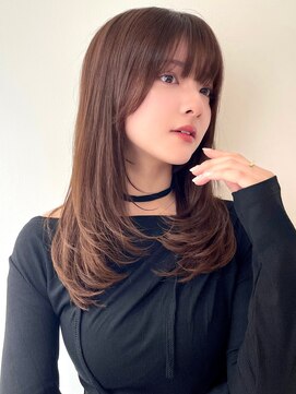 ロンドホットリップ 立川(Lond hot lip) ☆ハッシュカット/ミディアムレイヤーカット/ココアグレージュ