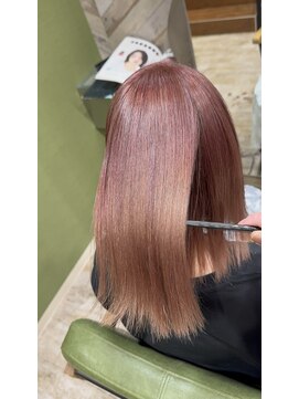 ブリーチ毛美髪ストレート