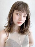 ロブスタイル_アースカラーくびれヘアツートンカラー_28505