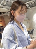 【中澤彩乃】切りっぱなしボブミディアムラベンダーベージュ