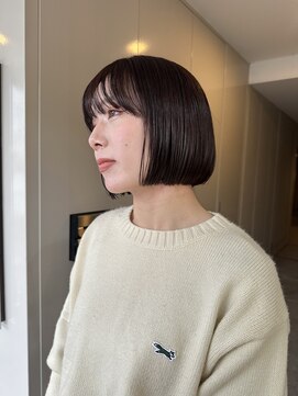 ギフト(GIFT) pink brown あごラインボブ　ぷつっとボブ　暖色カラー