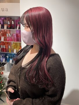 アヴァンスアンス 広島袋町店(AVANCE.ens) インナーカラー暗め、表面明るめカラー