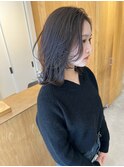 フェイスレイヤー×ミディアムヘア