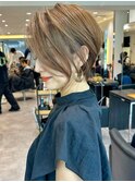30代40代50代絶壁解消ひし形白髪ぼかし大人ショートボブ【西】