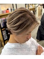 【星野指名】おしゃれな束感”センターパート”バレイヤージュ