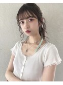 顔周りレイヤー×ラベンダーベージュ
