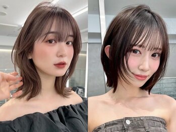 サンドレオ 新宿店(sand Leo)の写真/前髪/顔周りのレイヤーカットで小顔を創る!韓国風くびれヘア~ショートまで抜け感のある華やかさを☆/新宿