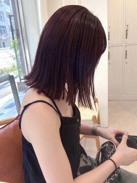 ガーデンヨコハマ(GARDEN YOKOHAMA) バーガンディ 切りっぱなしボブ ワインレッド 暖色 カシスピンク