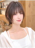 大人可愛い20代30代40代50代ウルフレイヤーボブ丸みショートボブ