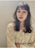 セミロング×顔まわりレイヤー