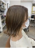 【Bellecoupes】大人ハイライト 脱白髪染め 白髪ぼかし オリーブ