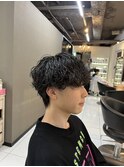 波巻きスパイラルパーマ　波巻きパーマ　メンズパーマ