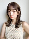 ミディアム レイヤーカット 顔周りレイヤー 透明感 20代30代40代