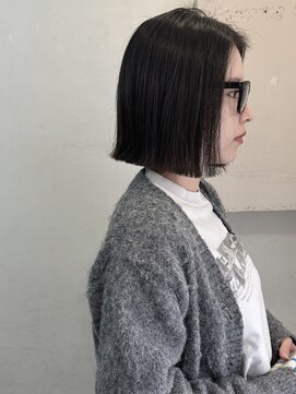 キャンバス バイ ネオリーブ 横浜西口(Canvas by neo.) 小顔前髪ワンカールレイヤーカット黒髪ネビージュボブルフ 横浜