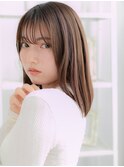 ★姫カットレイヤーミディアム艶感エアストレート30代40代★10