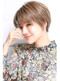 大人可愛い小顔美髪前下がりショートボブ丸みショートA1