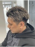ホワイトメッシュ×ツイストパーマ