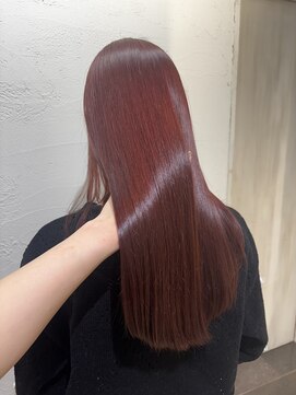 アジールヘア 池袋東口店(agir hair) ケアブリーチハイトーンカラー高発色ワインレッド池袋
