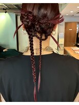 【あきら】ヘアセットタイトポニータイトヘアカチモリ結婚式
