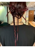 【あきら】ヘアセットタイトポニータイトヘアカチモリ結婚式