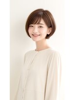 すっきり丸みショートヘア