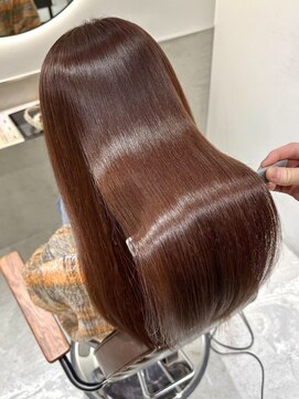 エン バイ ユアーズヘア 銀座店(eN° by youres hair) 髪質改善縮毛矯正 地毛風ストレート 美髪矯正 ピンクブラウン