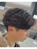 渋谷フェザーパーマニュアンスパーマ毛流れセンターパートウルフ