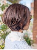ショート×艶感ブラウン
