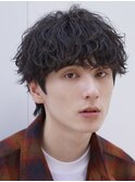 渋谷メンズパーマフェザーパーマシャドウパーマセンターパート