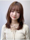 小顔 前髪 レイヤーカット ダークブルー ワンホンレイヤー "