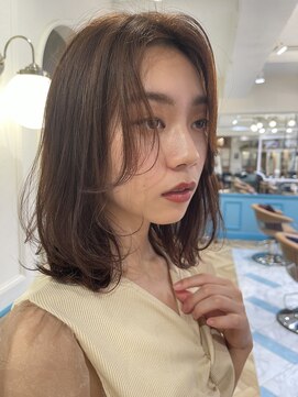 ロンドネートゥル 新潟(Lond naitre) 【高橋ヒロシ】センターパートふわミディ ペールベージュ