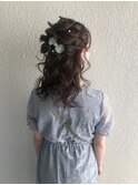 トップ ウェーブ ゆるふわ カール ハーフアップ ヘアアレンジ