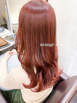 ミシェリー(misherry) ヘルシースタイルふんわりカールオージュアオレンジレッドロング