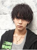 サーフカール/ 刈り上げセンターパート/ブルーブラック[新宿駅]