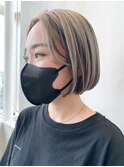 ボブショートディアム美髪おくれ毛韓国ヘアba398151